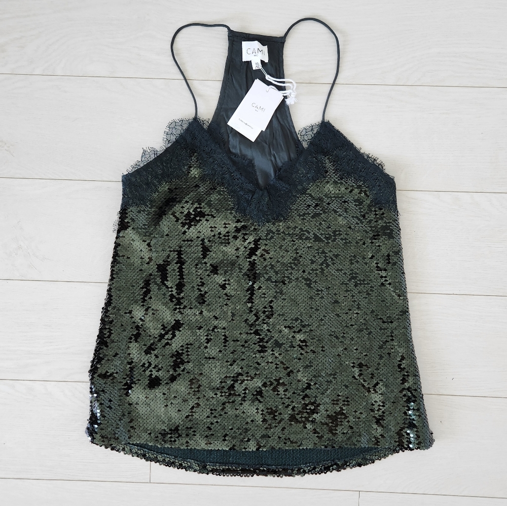 Cami NYC Racer Sequin Tank